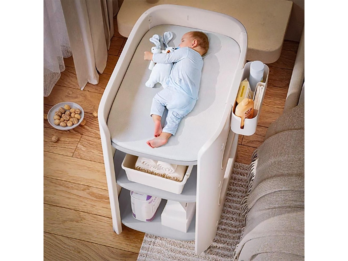 Столик пеленальний з матрациком Mealux Dora (KD-E062 Grey/White+mattress) — фото 2